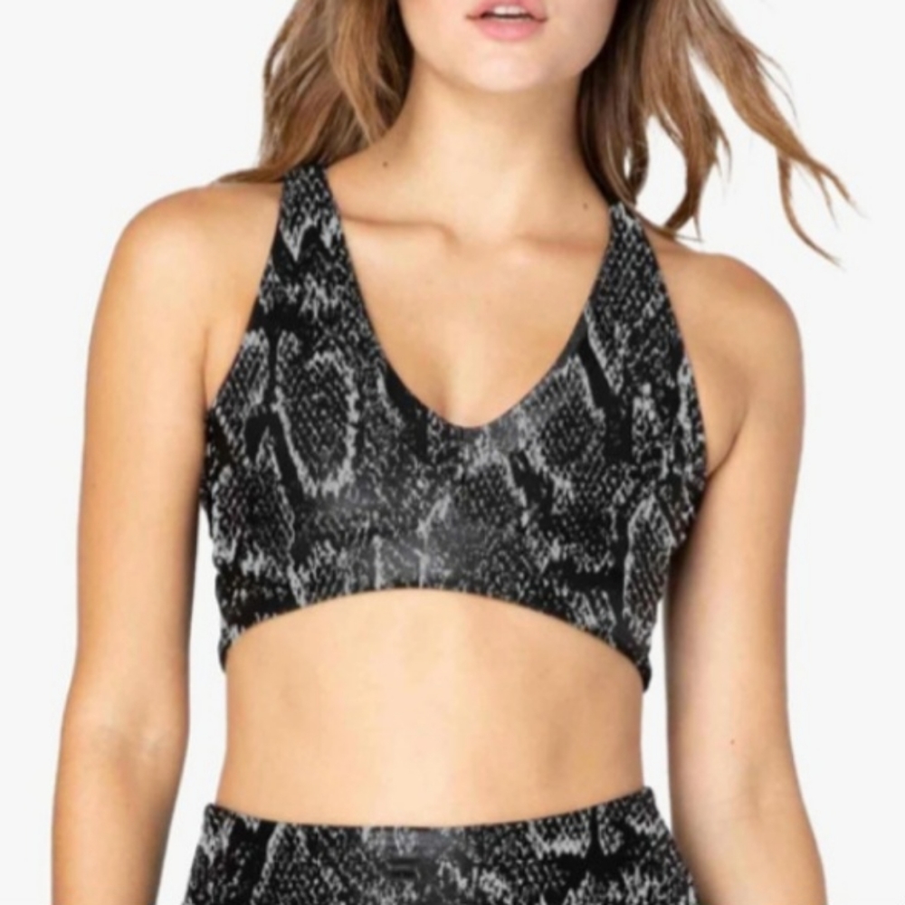 Beyond Yoga Snakeskin Bralette Size Small